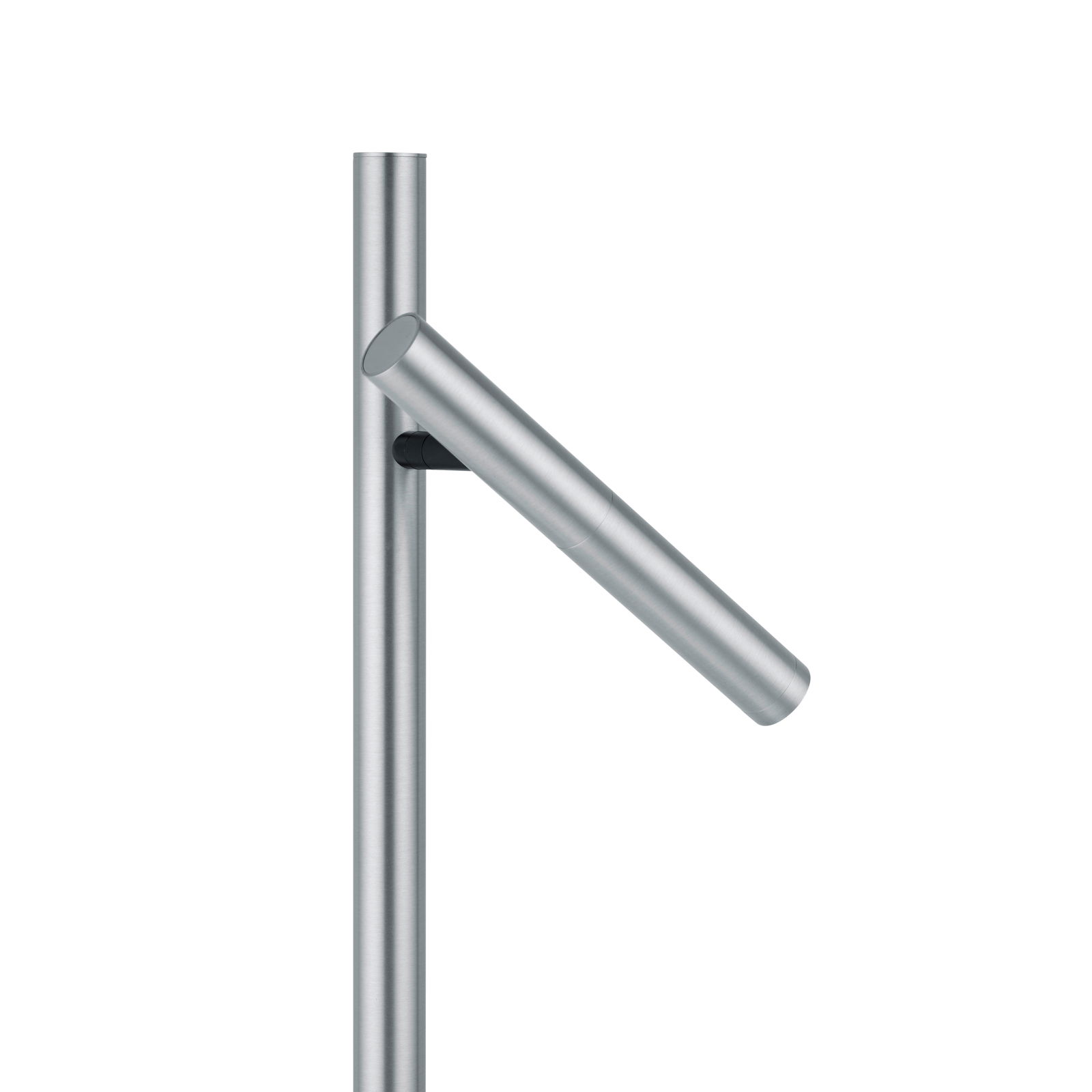 Moderne LED-Tischleuchte aus Metall in seitlicher Perspektive