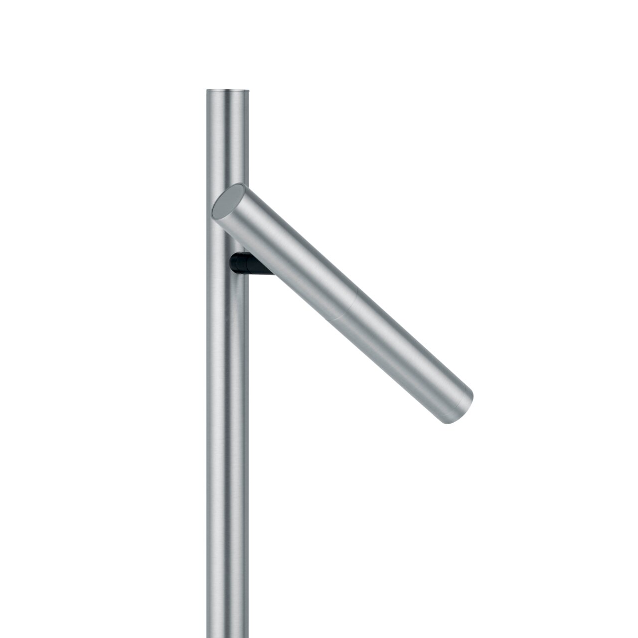 Moderne LED-Tischleuchte aus Metall in seitlicher Perspektive