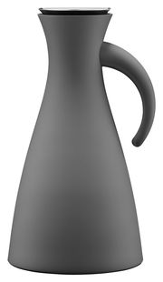 Graue Isolierkanne mit elegantem Design, seitliche Perspektive