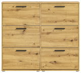 Schuhkipper aus Holz mit sechs Klappen, frontale Ansicht