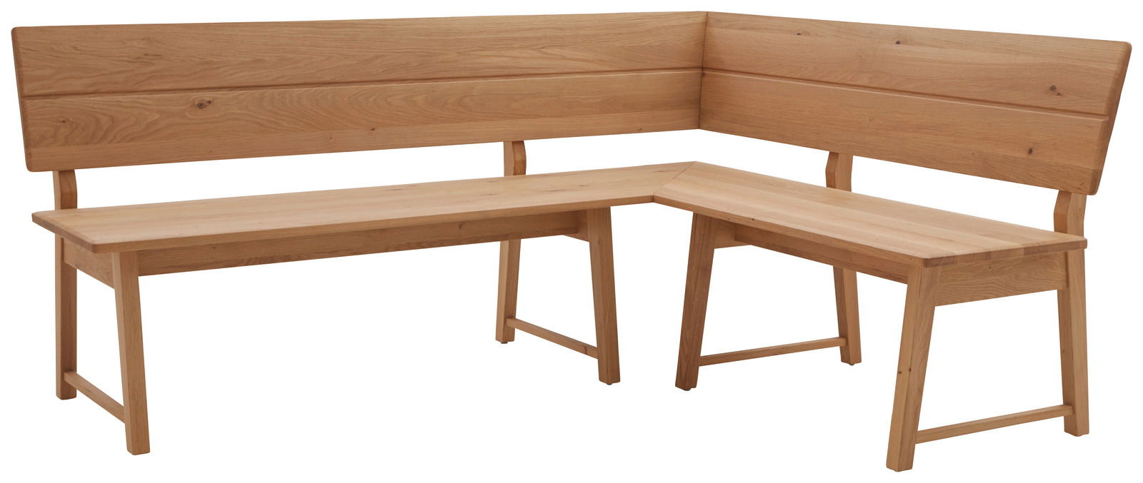 Valnatura Eckbank LARINO Eckbank aus Holz in L-Form, Perspektive von vorne rechts