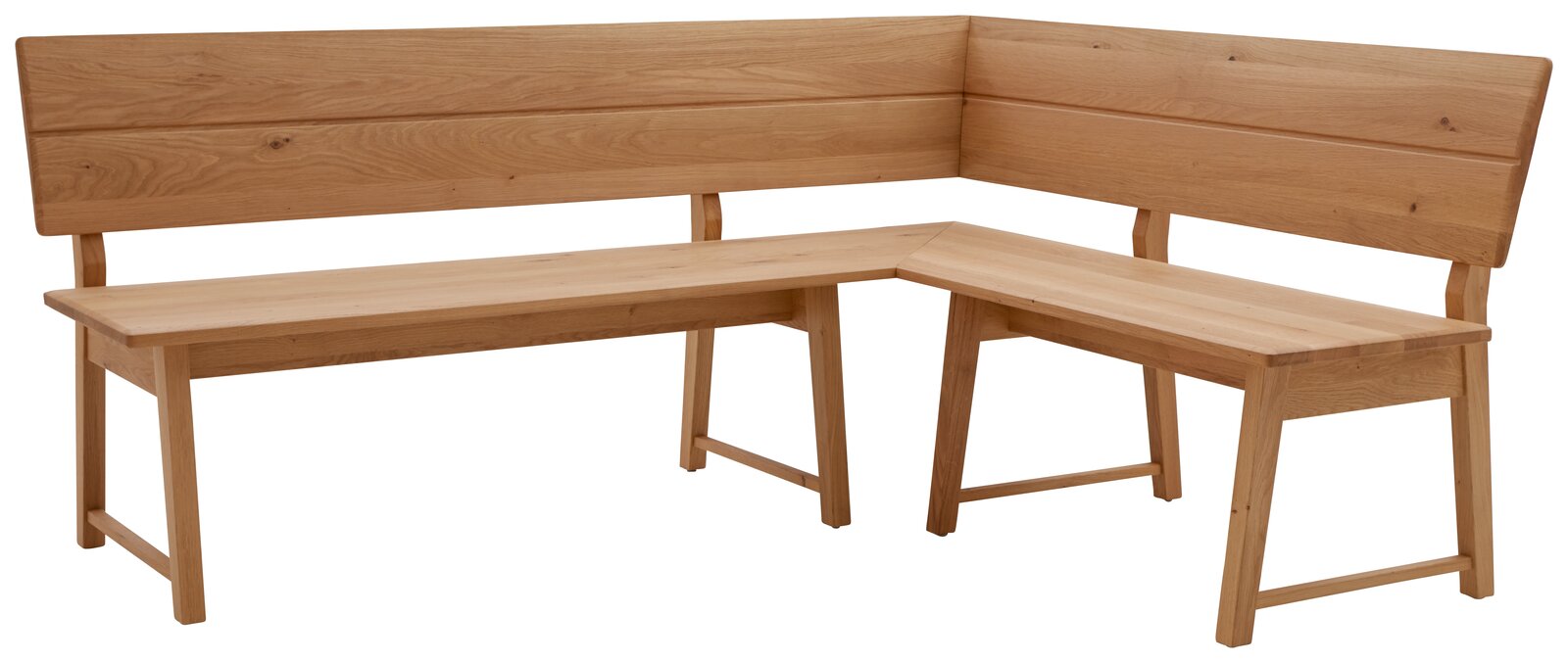 Valnatura Eckbank LARINO Eckbank aus Holz in L-Form, Perspektive von vorne rechts