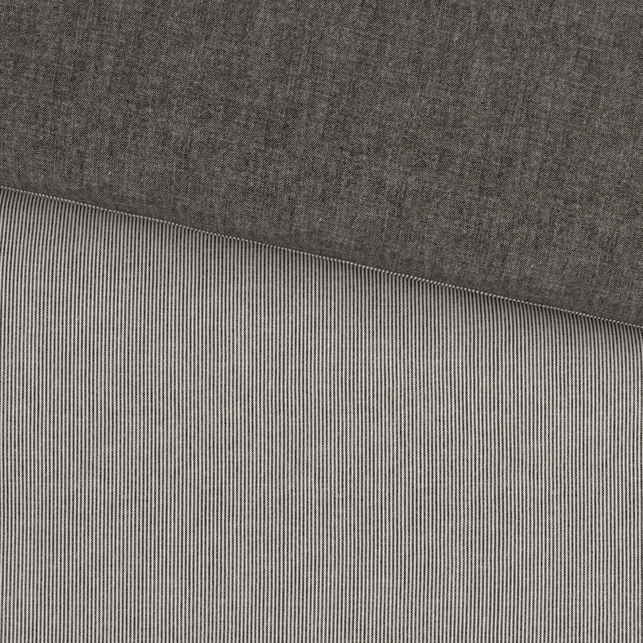 Marc O'Polo Bettwäsche 155x220cm Bettwäsche 155x220cm mit grauem Stoff und feinen Streifen, Draufsicht