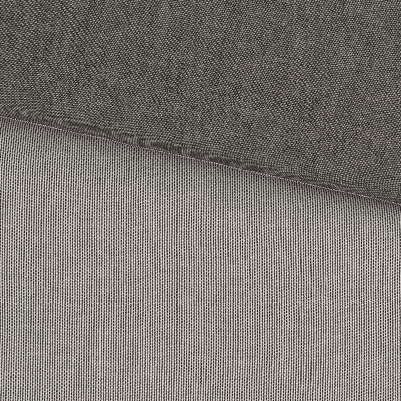 Bettwäsche 155x220cm mit grauem Stoff und feinen Streifen, Draufsicht
