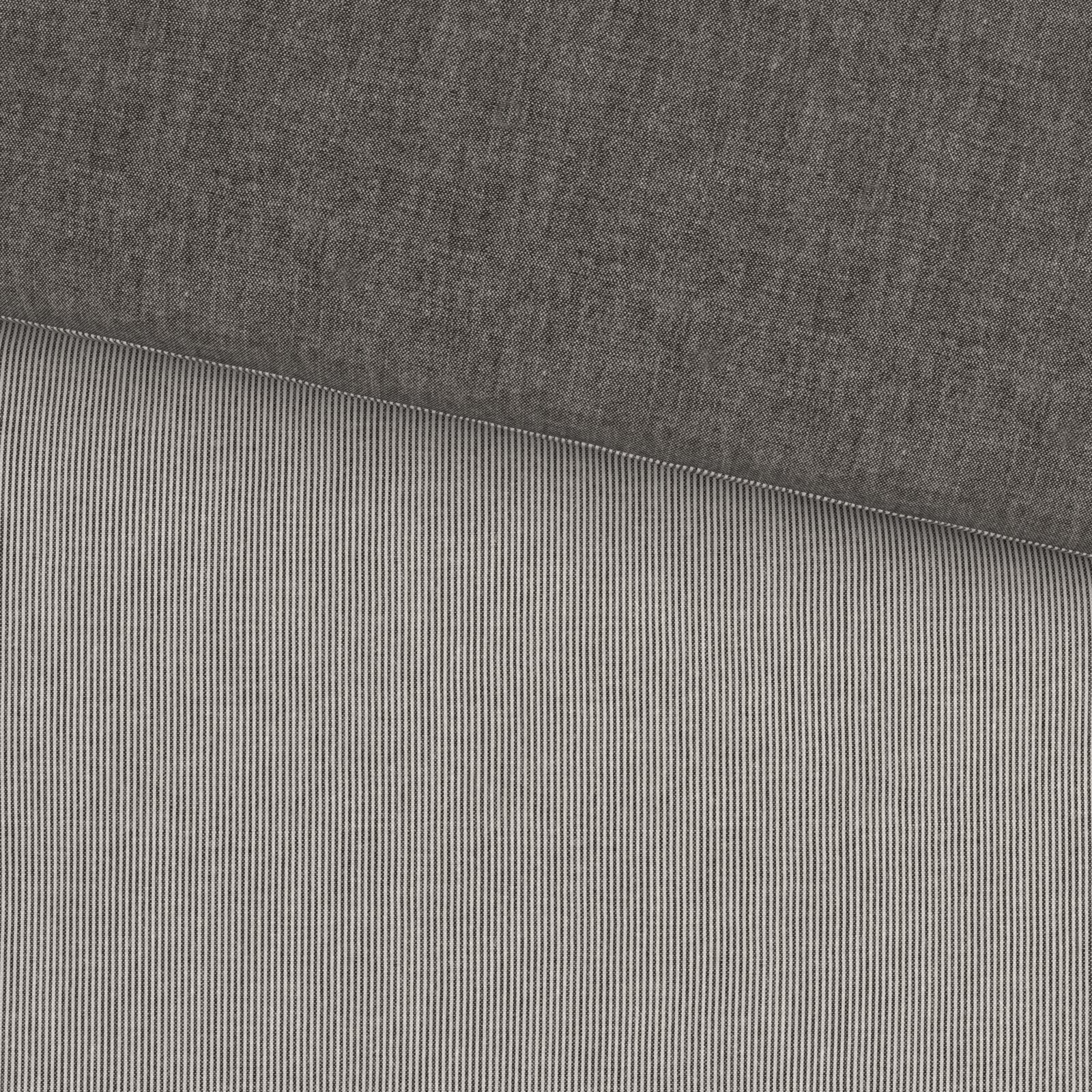 Bettwäsche 155x220cm mit grauem Stoff und feinen Streifen, Draufsicht