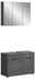 MID.YOU Badkombination SOFT Moderne Badkombination bestehend aus einem dreitürigen Spiegelschrank und einem grauen Unterschrank mit vier Schubladen, seitliche Perspektive.