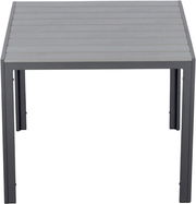 Moderner quadratischer Gartentisch 90x90 cm in Grau, Frontalansicht