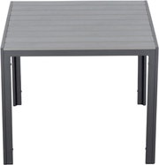Moderner quadratischer Gartentisch 90x90 cm in Grau, Frontalansicht