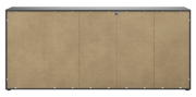 Rückansicht eines XXL-Sideboards mit schlichter Holzoptik und grauem Rahmen