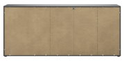 Rückansicht eines XXL-Sideboards mit schlichter Holzoptik und grauem Rahmen