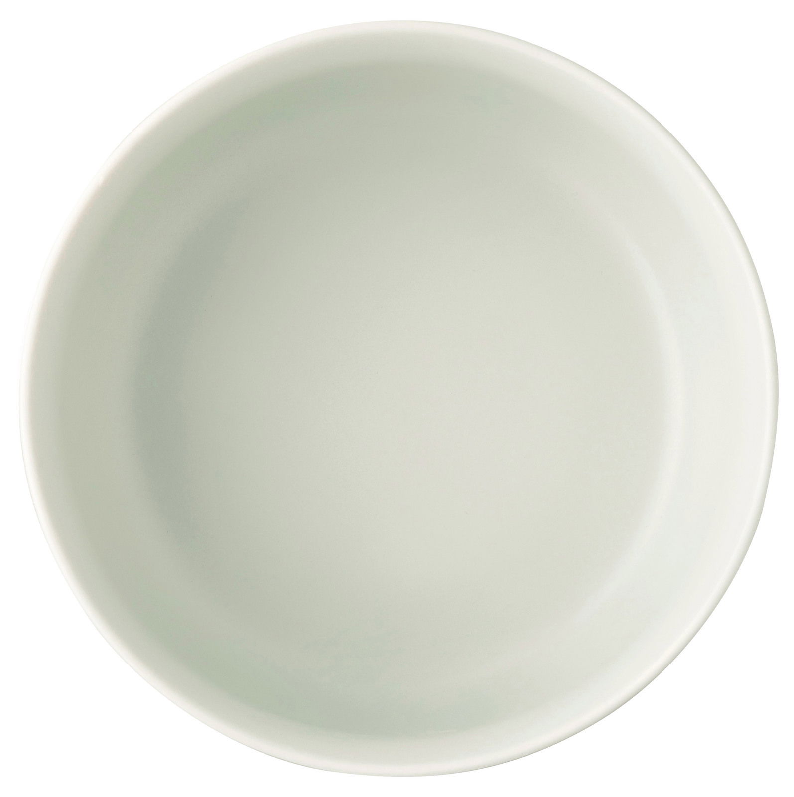 Obenansicht einer weißen Müslischale mit einem Durchmesser von 15 cm