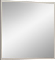 Moderner quadratischer Spiegel mit schmalem Rahmen, seitliche Perspektive