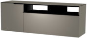 Moderano Hänge-Lowboard Serie BORMIO in seitlicher Perspektive, modernes Design mit offener Ablagefläche.