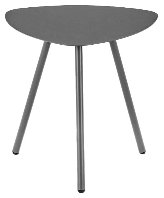 XORA Beistelltisch MIRA Moderner dreibeiniger Beistelltisch in Grau, frontal betrachtet