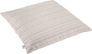 Beiges Outdoor-Kissen 45x45cm mit strukturierter Oberfläche, seitliche Perspektive