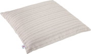 Beiges Outdoor-Kissen 45x45cm mit strukturierter Oberfläche, seitliche Perspektive
