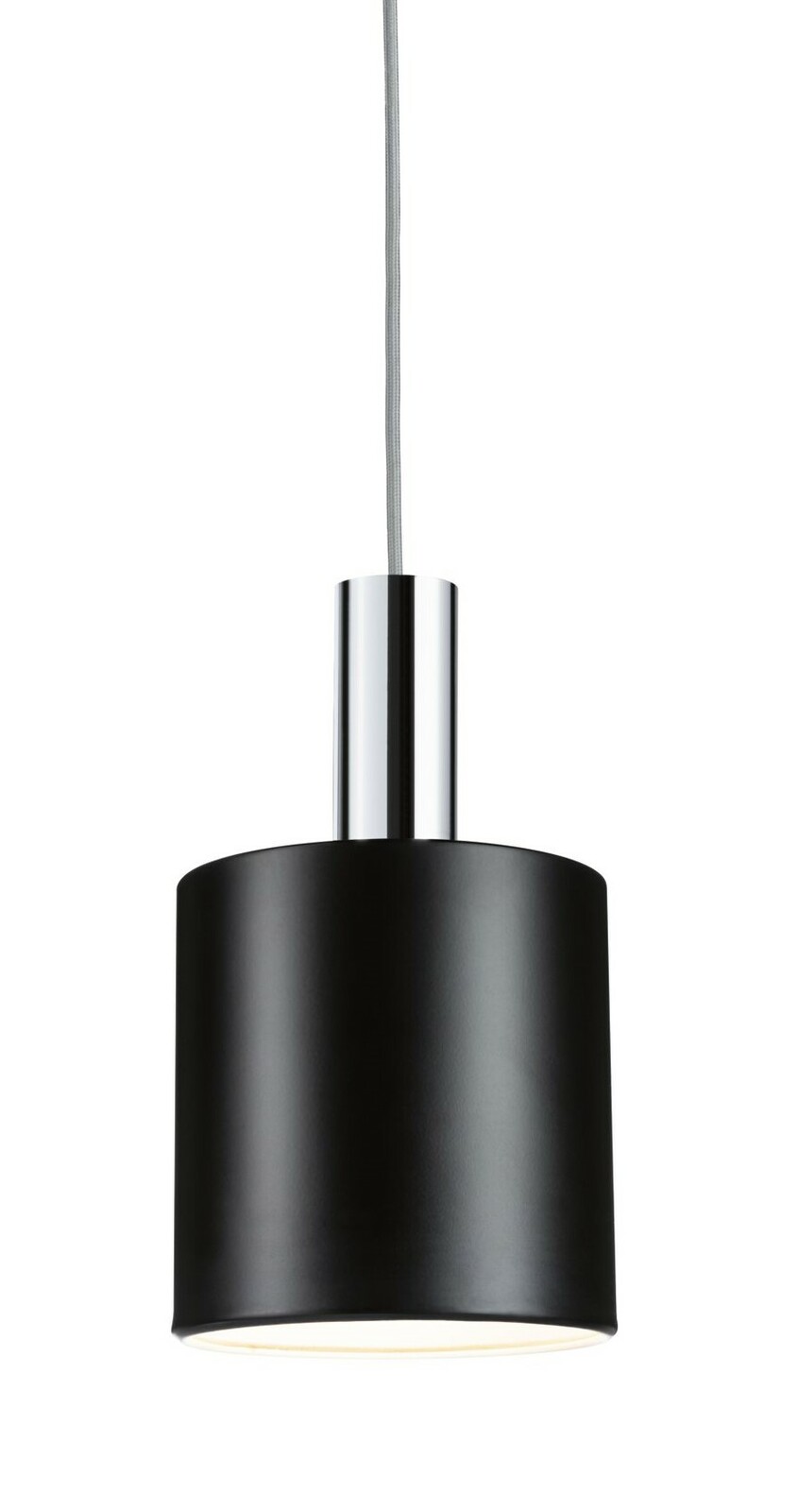 Schwarzer zylindrischer Dekoschirm Tallis, hängend, seitliche Perspektive