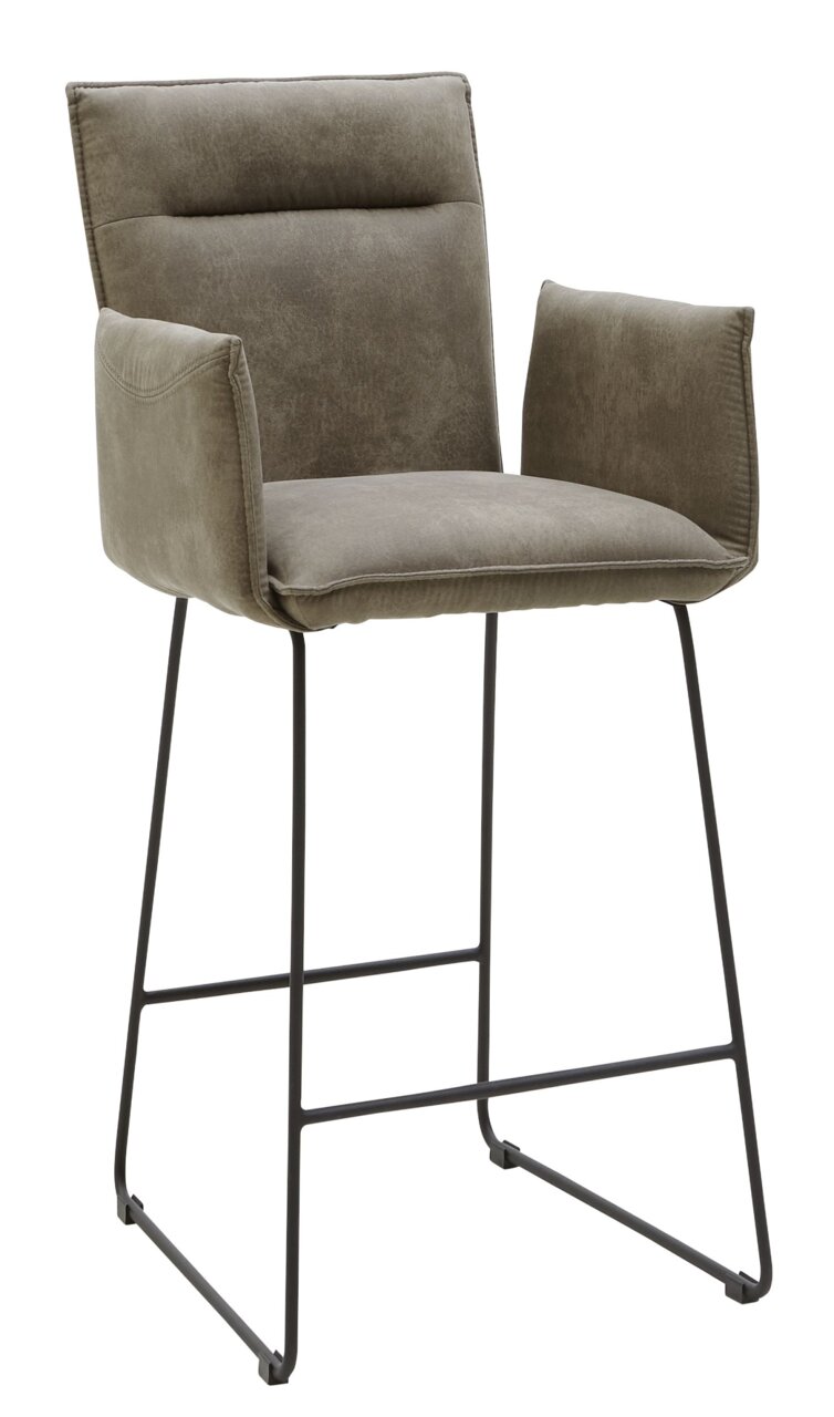 Valnatura Tresensessel SCALA Grauer Tresensessel mit Armlehnen und Metallgestell, seitliche Perspektive