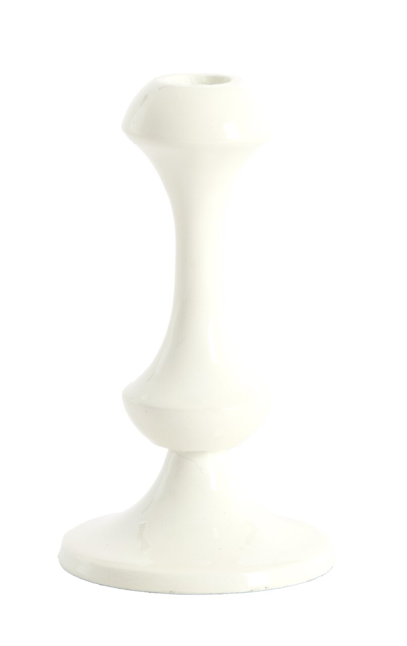 Light&Living Kerzenständer ISARA Weißer Kerzenständer aus Keramik, seitliche Perspektive