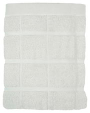 Weißes Frottierhandtuch mit Karomuster, Draufsicht