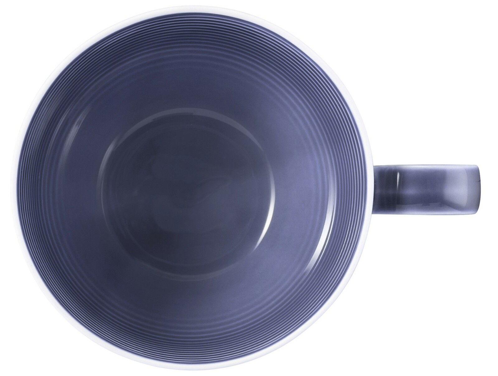 Draufsicht auf eine dunkelblaue Kaffeeobertasse mit Henkel, 0,26 l