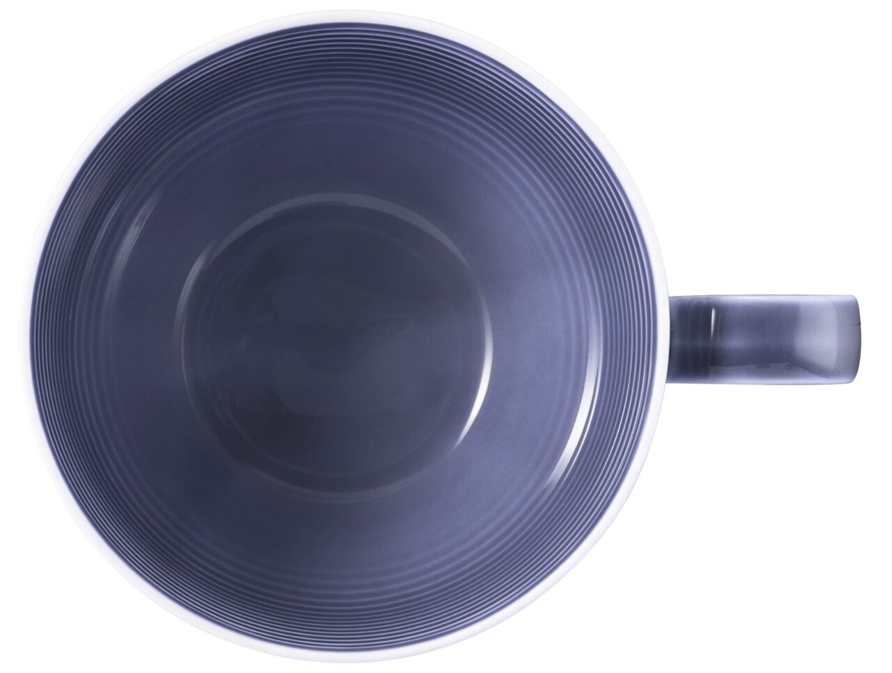 Draufsicht auf eine dunkelblaue Kaffeeobertasse mit Henkel, 0,26 l