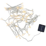 Outdoor-Lichterkette Solar mit warmweißen Lichtern und Solarpanel, Draufsicht