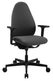 Schwarzer Bürostuhl Topstar SOFT SITNESS ART G mit Armlehnen und Rollen, seitliche Perspektive