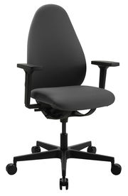 Schwarzer Bürostuhl Topstar SOFT SITNESS ART G mit Armlehnen und Rollen, seitliche Perspektive