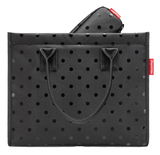 Schwarze Einkaufstasche mit Punktmuster, Vorderansicht