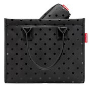 Schwarze Einkaufstasche mit Punktmuster, Vorderansicht