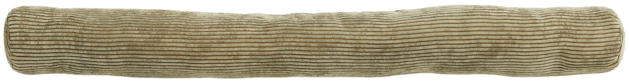 Längliches, geripptes Kissen in beige aus der Vogelperspektive