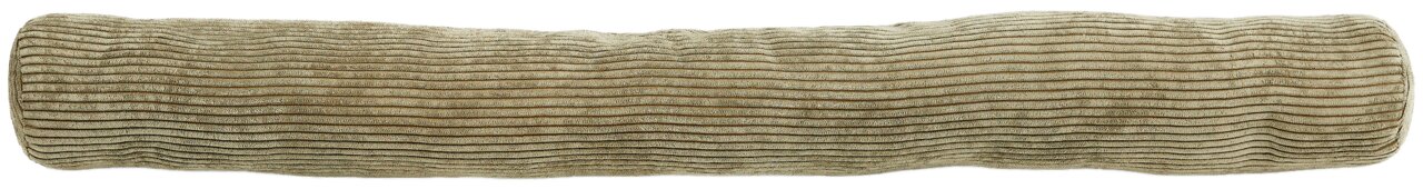 Längliches, geripptes Kissen in beige aus der Vogelperspektive
