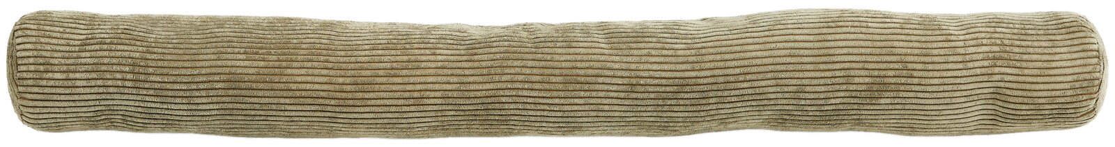Längliches, geripptes Kissen in beige aus der Vogelperspektive