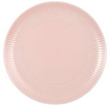 Runder Speiseteller 27,5 cm in zartem Rosa mit geriffeltem Rand, Vogelperspektive