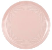 Runder Speiseteller 27,5 cm in zartem Rosa mit geriffeltem Rand, Vogelperspektive