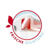 Nahaufnahme eines Glasbehälters mit rotem Dichtungsmechanismus, perspektivisch von oben.