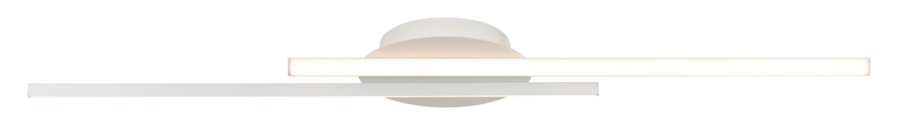 Novel LED-Deckenleuchte DOMBAY Moderne LED-Deckenleuchte mit zwei parallelen Lichtleisten, seitliche Perspektive