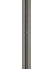 Nahaufnahme eines Teils der LED-Stehleuchte BEN mit Holz- und Metallelementen, seitliche Perspektive