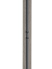Nahaufnahme eines Teils der LED-Stehleuchte BEN mit Holz- und Metallelementen, seitliche Perspektive