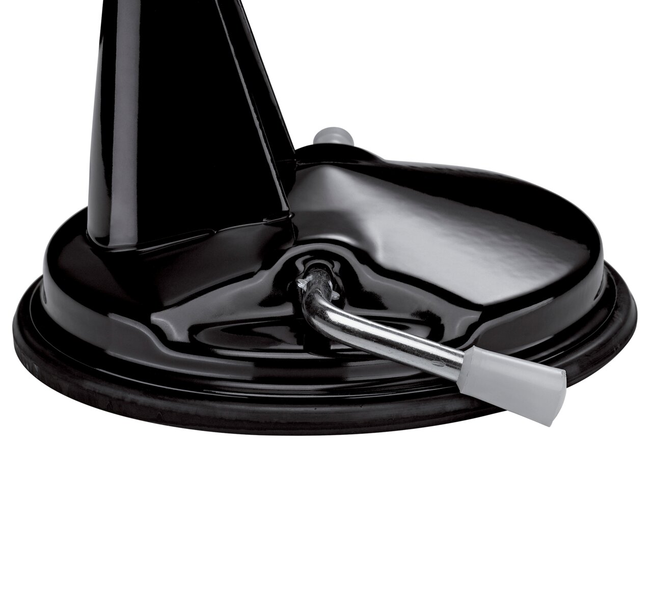 Nahaufnahme der schwarzen Trommelreibe CLASSIC mit Kurbel, seitliche Perspektive