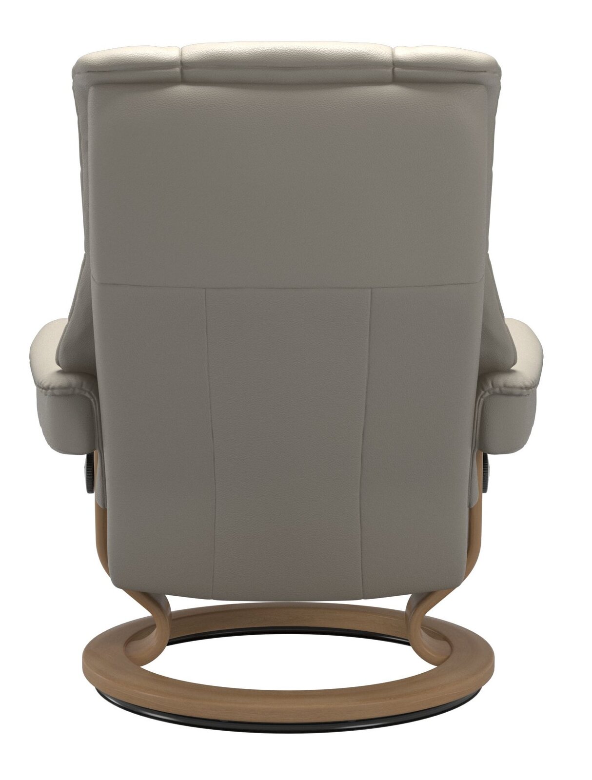 Stressless Einzelsesselset MAYFAIR Rückansicht eines beigen Stressless Einzelsessels MAYFAIR mit Holzfuß.