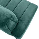 Grüne 2,5er-Sitzbank aus Stoff in Nahaufnahme, Perspektive von oben