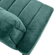 Grüne 2,5er-Sitzbank aus Stoff in Nahaufnahme, Perspektive von oben