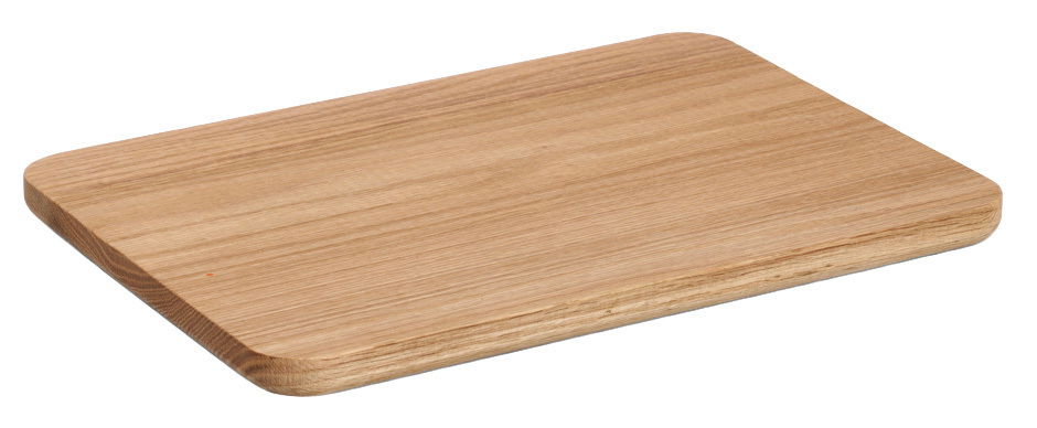 Schneidebrett aus Eiche, rechteckig, 35x25cm, in seitlicher Perspektive