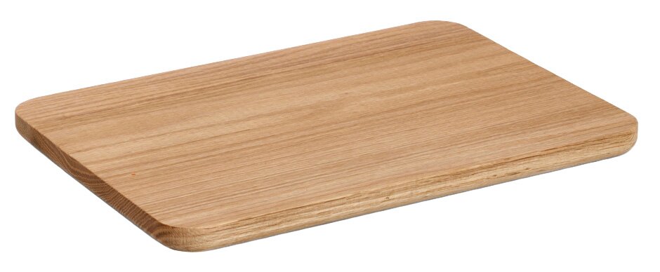 Schneidebrett aus Eiche, rechteckig, 35x25cm, in seitlicher Perspektive