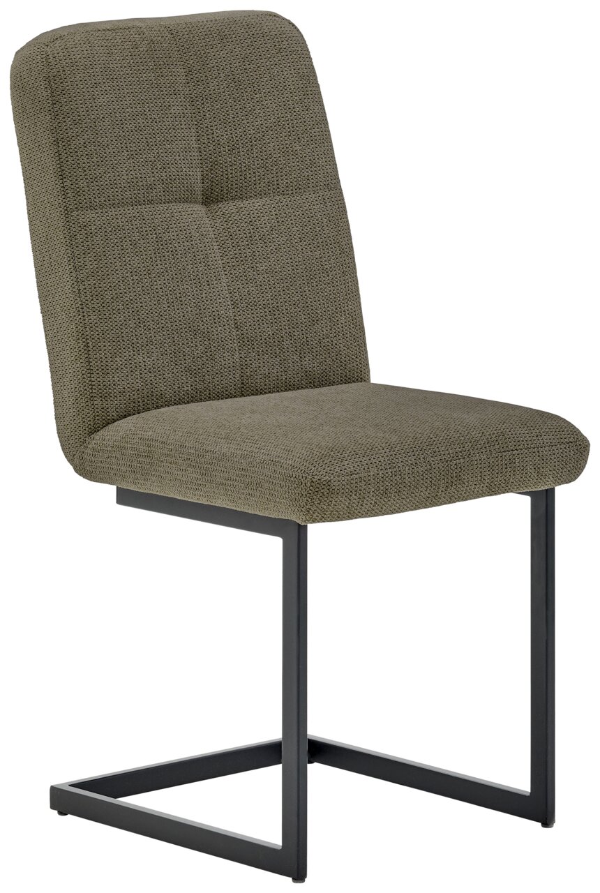 Novel Schommelstoel QUICK Moderne schommelstoel met grijze stoffen bekleding en zwart metalen frame, zijaanzicht