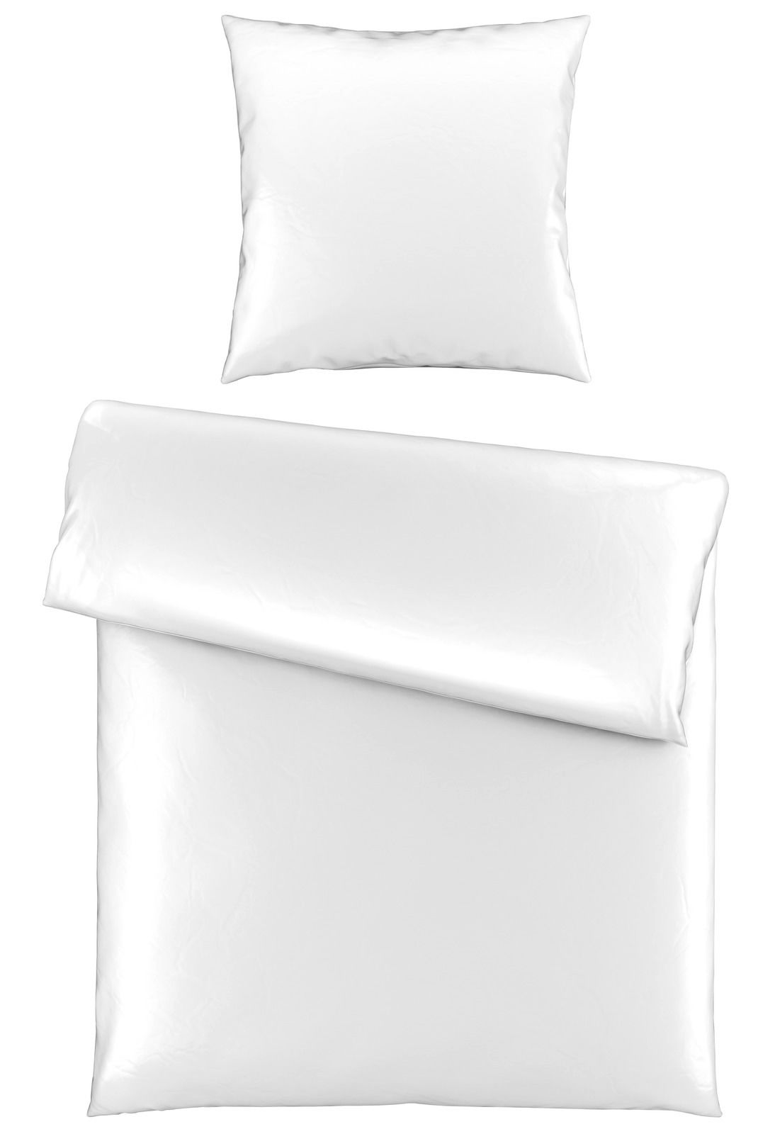 Novel Bettwäsche Weiße Bettwäsche 135x200cm mit Kissenbezug, Draufsicht
