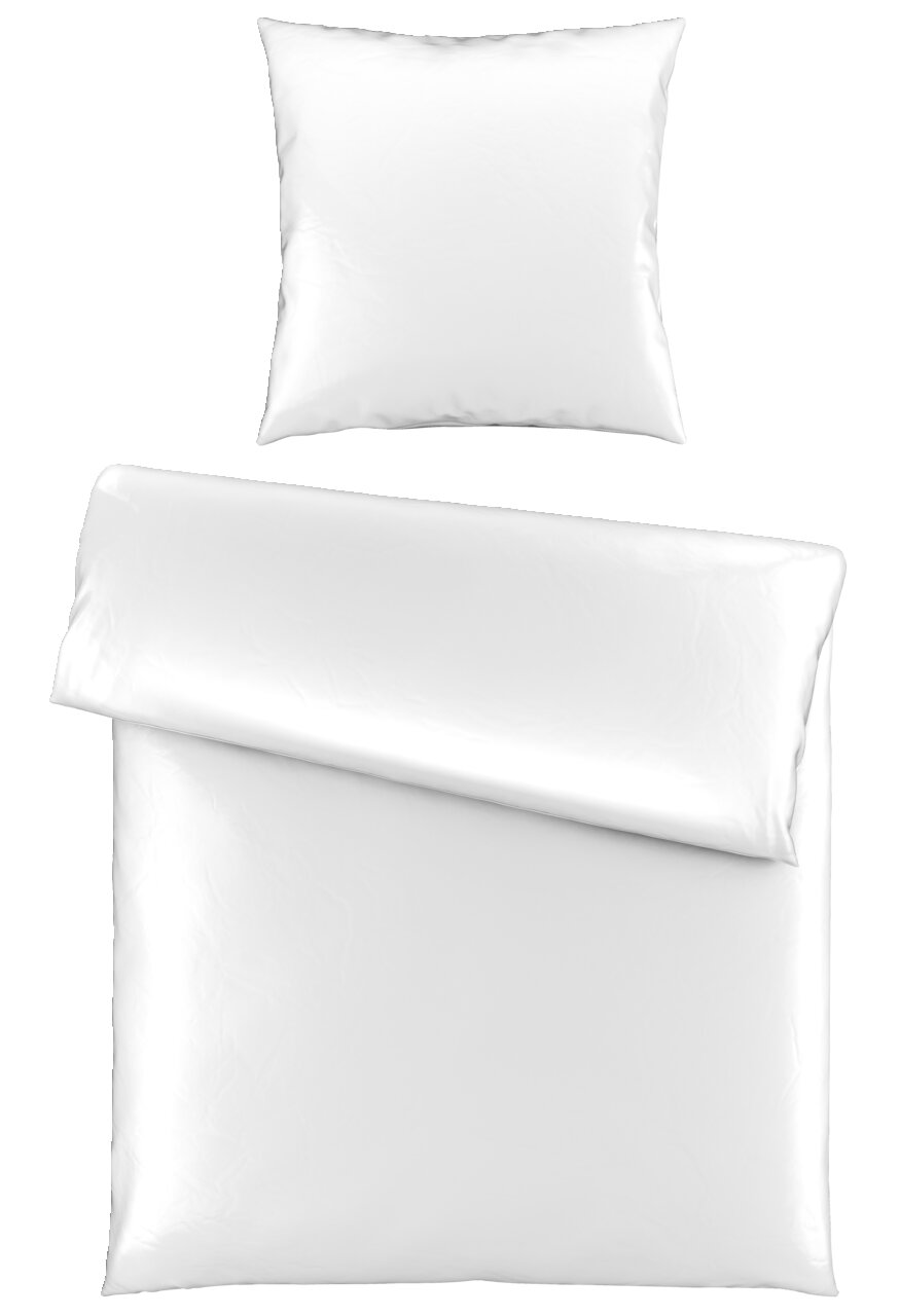 Novel Bettwäsche Weiße Bettwäsche 135x200cm mit Kissenbezug, Draufsicht