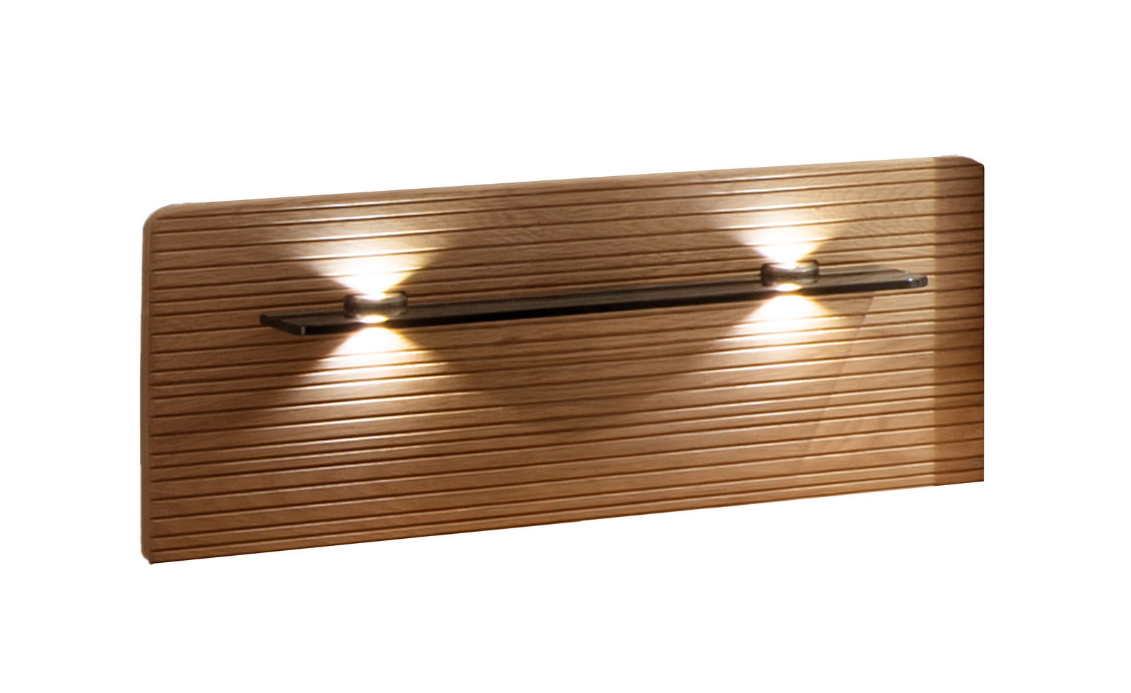 Venda Nachtschrankpaneel (Paar) NEW YORK Holz-Nachtschrankpaneel mit integrierter Beleuchtung, seitliche Perspektive